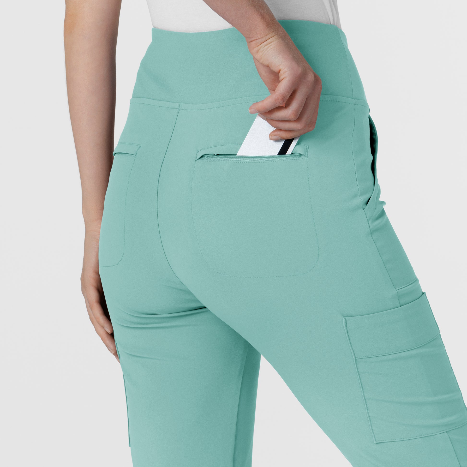 RENEW 5534 Cargo Flare Scrub Pants Turquoise Model Image Alternate | Wink