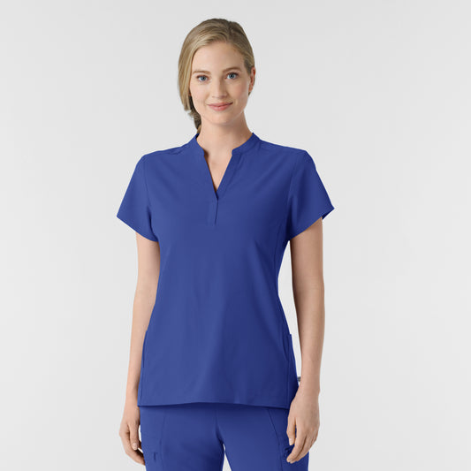 RENEW 6734 Women's Mandarin Collar Scrub Top Galaxy Blue