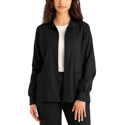 ProFlex LJ701 Women's 3 Pocket Scrub Jacket Black Image