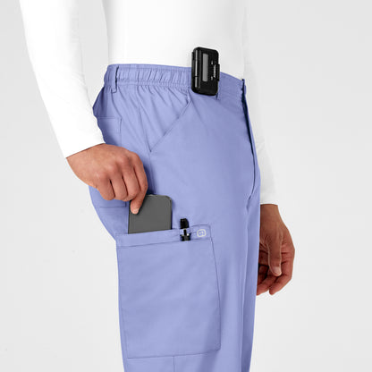 WonderWORK 503 Men's Cargo Scrub Pants Ceil Blue Model Image Alternate | Wink