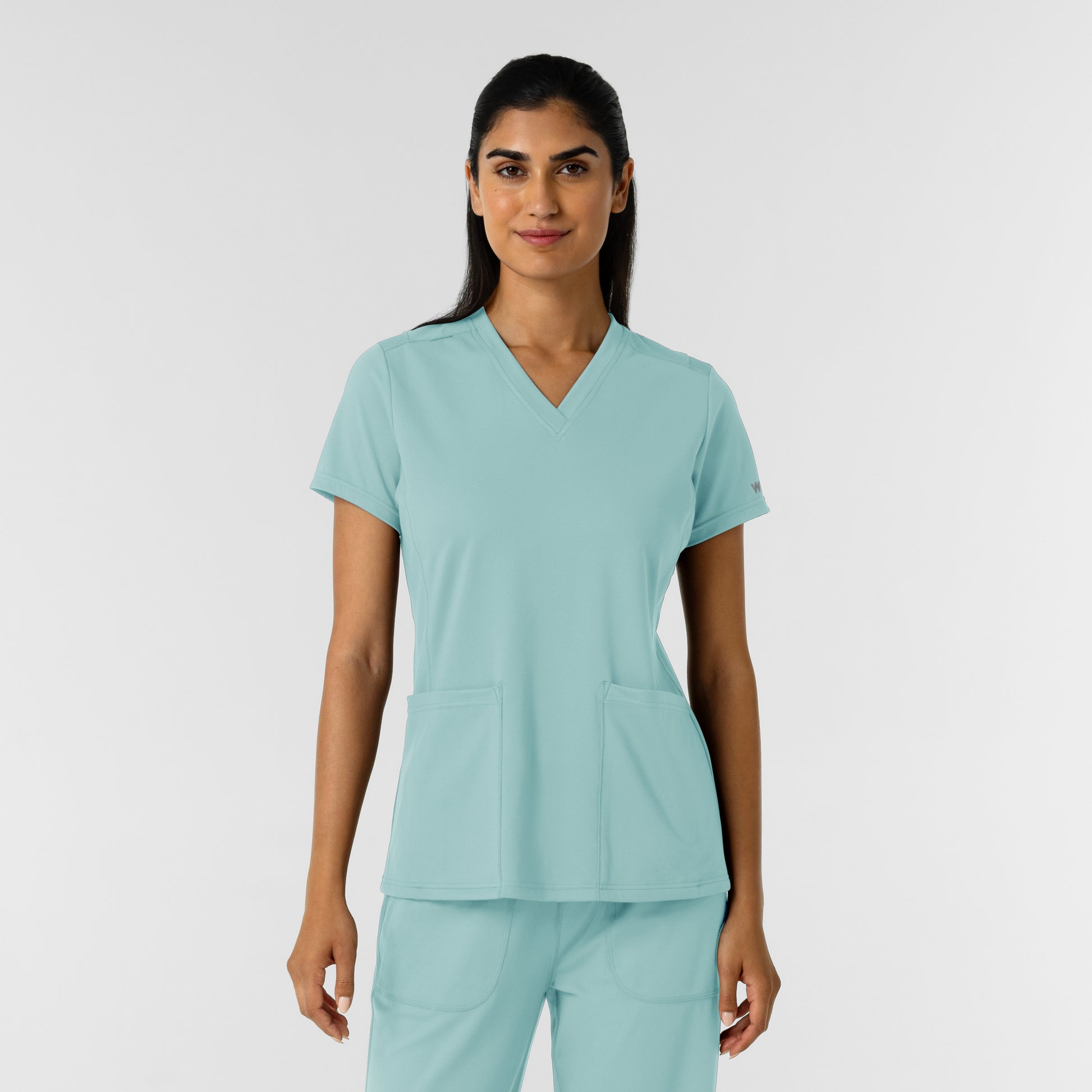 RENEW Knit 6559 Women's 2-Pocket Scrub Top Coastal Blue