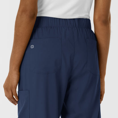 Boundless 5451 Women's Classic Wide Leg Cargo Scrub Pants Navy
