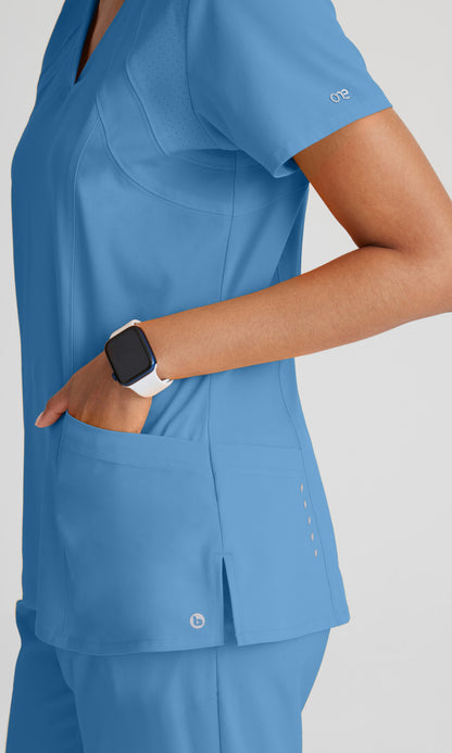 Barco One 5105 Racer Scrub Top Ciel Blue