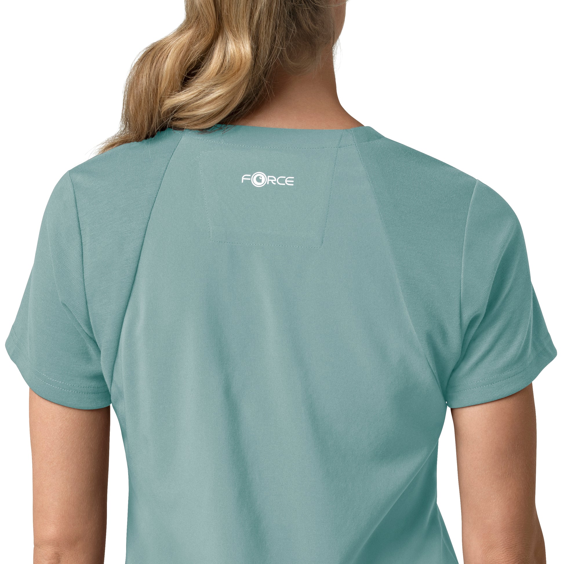 Force Cross-Flex C13210 Flex Panel V-Neck Scrub Top Summer Blue Model Image Alternate | Carhartt