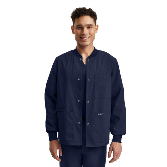 Essentials LJ709 Unisex 5 Pocket Scrub Jacket Navy Image