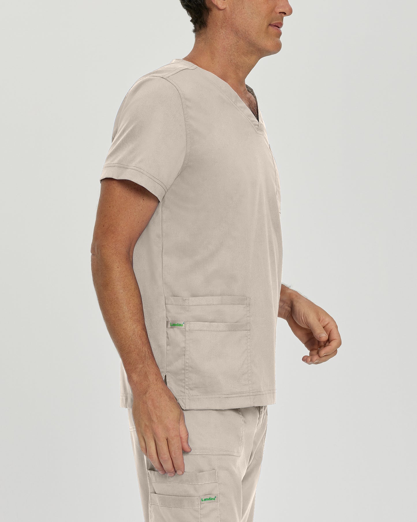 ProFlex 4253 Men's 4 Pocket V Neck Scrub Top Sandstone Image