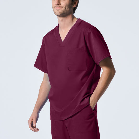 ProFlex LT108 Men's 2 Pocket V Neck Scrub Top Wine Image