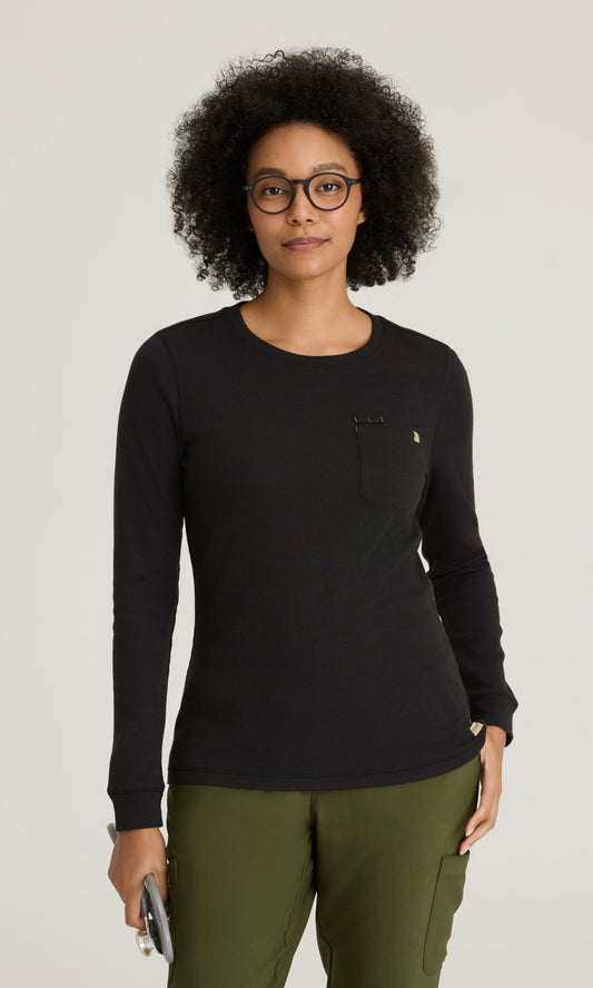 Grey's Anatomy Evolve GSST257 Wanderlust Long Sleeve Top Black