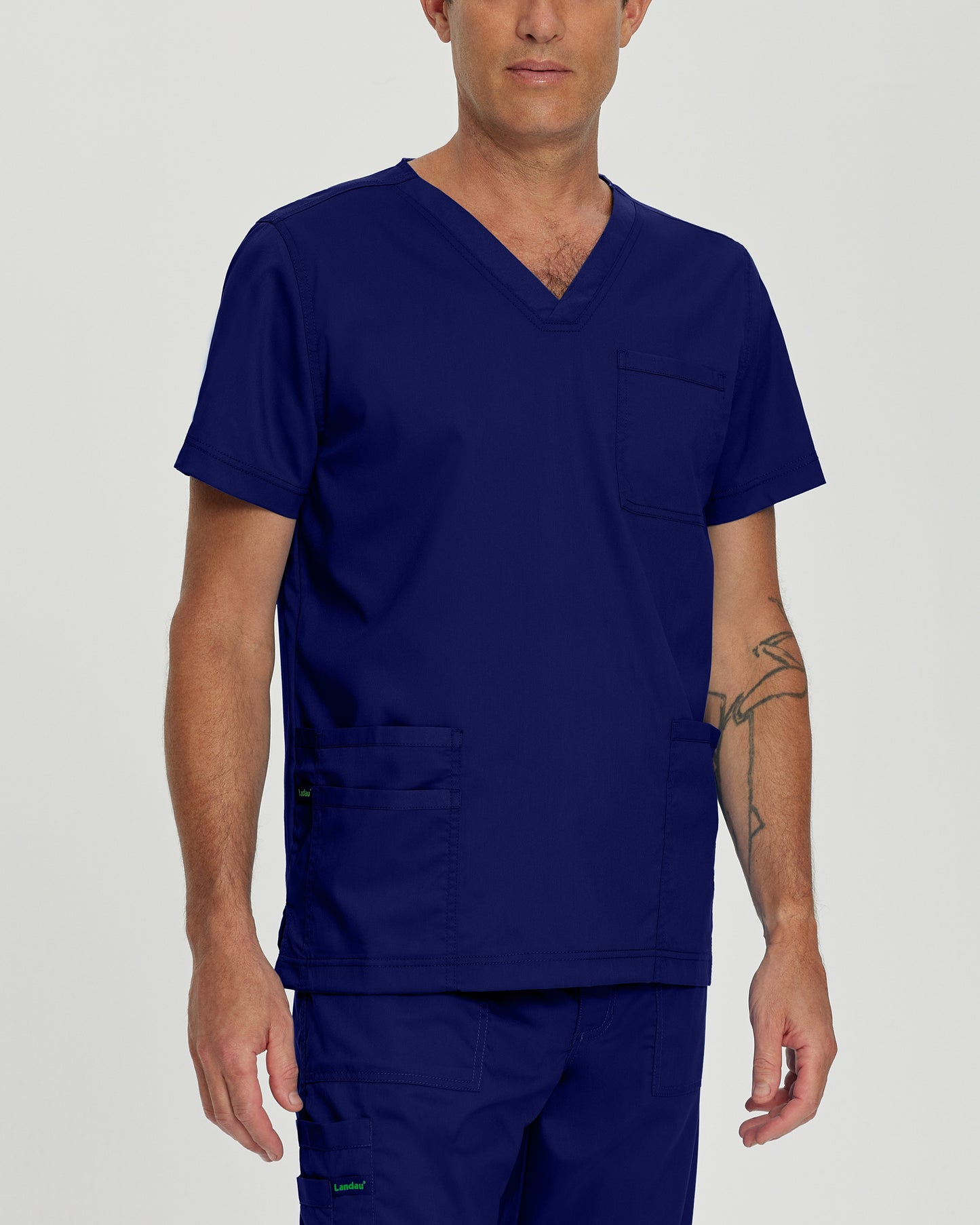 ProFlex 4253 Men's 4 Pocket V Neck Scrub Top True Navy Image