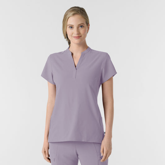 RENEW 6734 Women's Mandarin Collar Scrub Top Wisteria