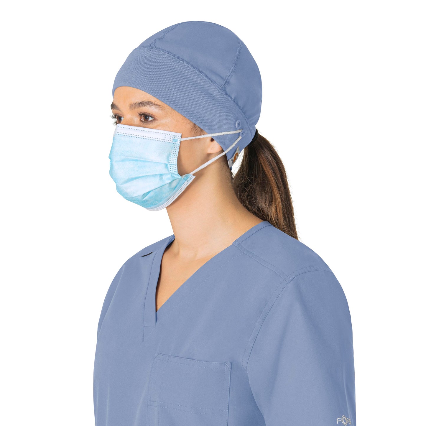 Force Essentials C40013 Unisex Beanie Scrub Cap Ceil Blue Model Image Front | Carhartt