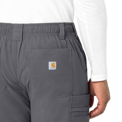 Rugged Flex Peak C55037 Men's Straight Leg Cargo Scrub Pants Pewter Model Image Alternate | Carhartt