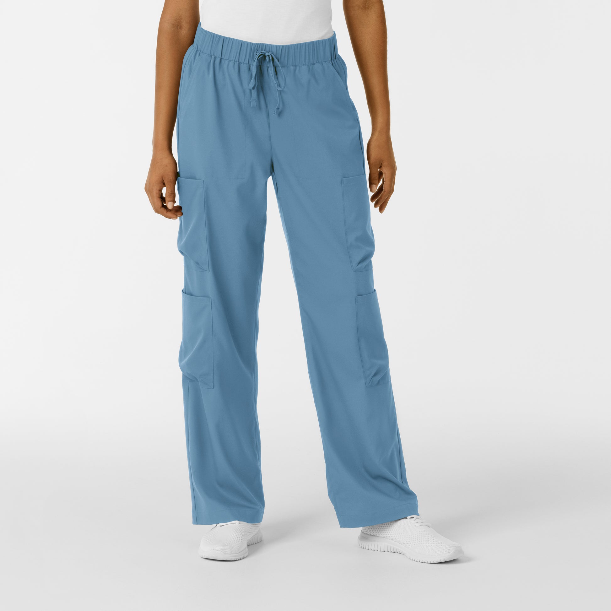 Boundless 5451 Women's Classic Wide Leg Cargo Scrub Pants Pacific Blue