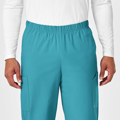 W123 5855 Unisex Multi-Cargo Scrub Pants Teal Blue Model Image Alternate | Wink