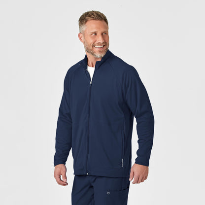 Layers 8309 Men's Fleece Full Zip Jacket Navy Model Image Right Side | Wink