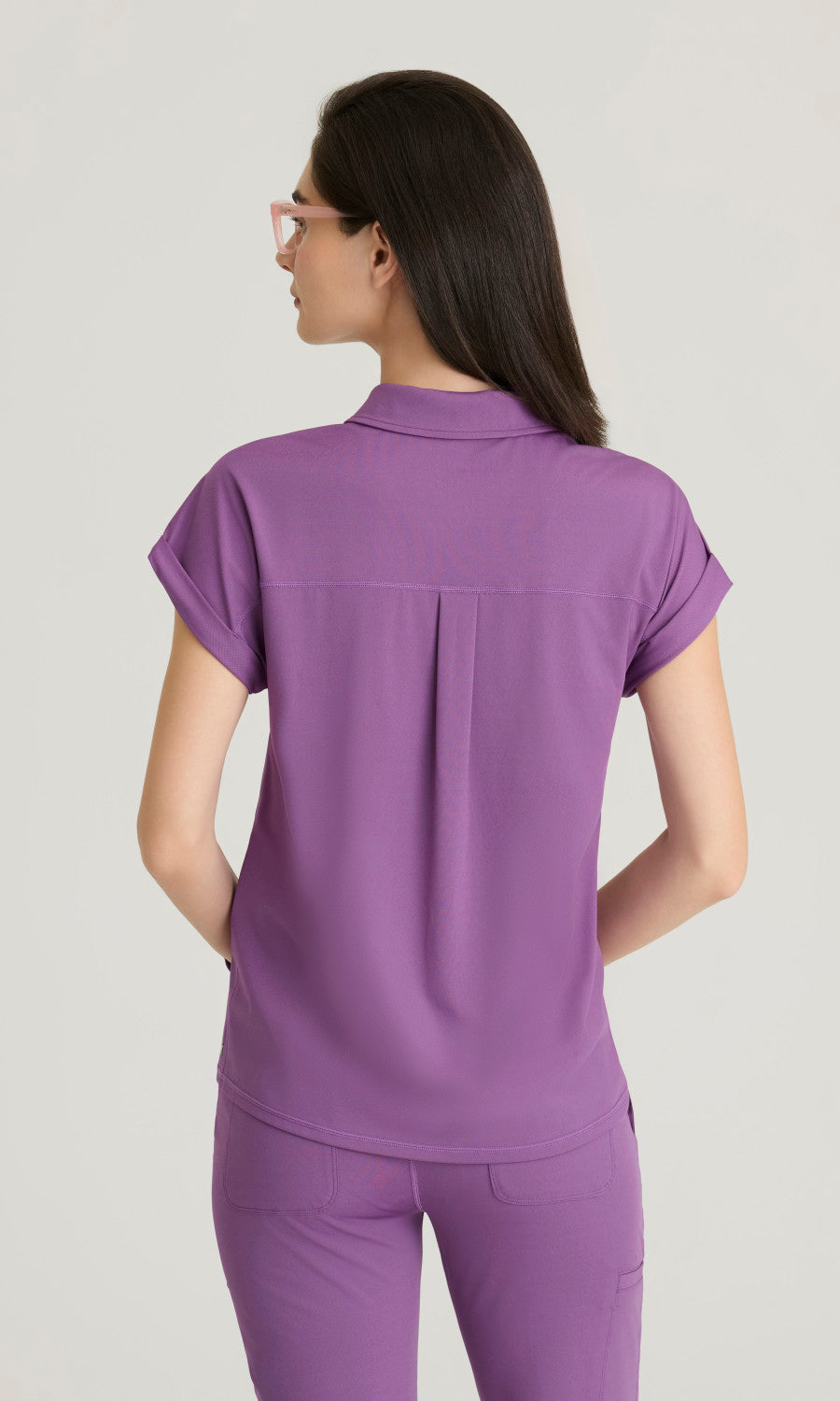 Grey's Anatomy Knit Stretch GRST254 Renew Knit Top Imperial Violet