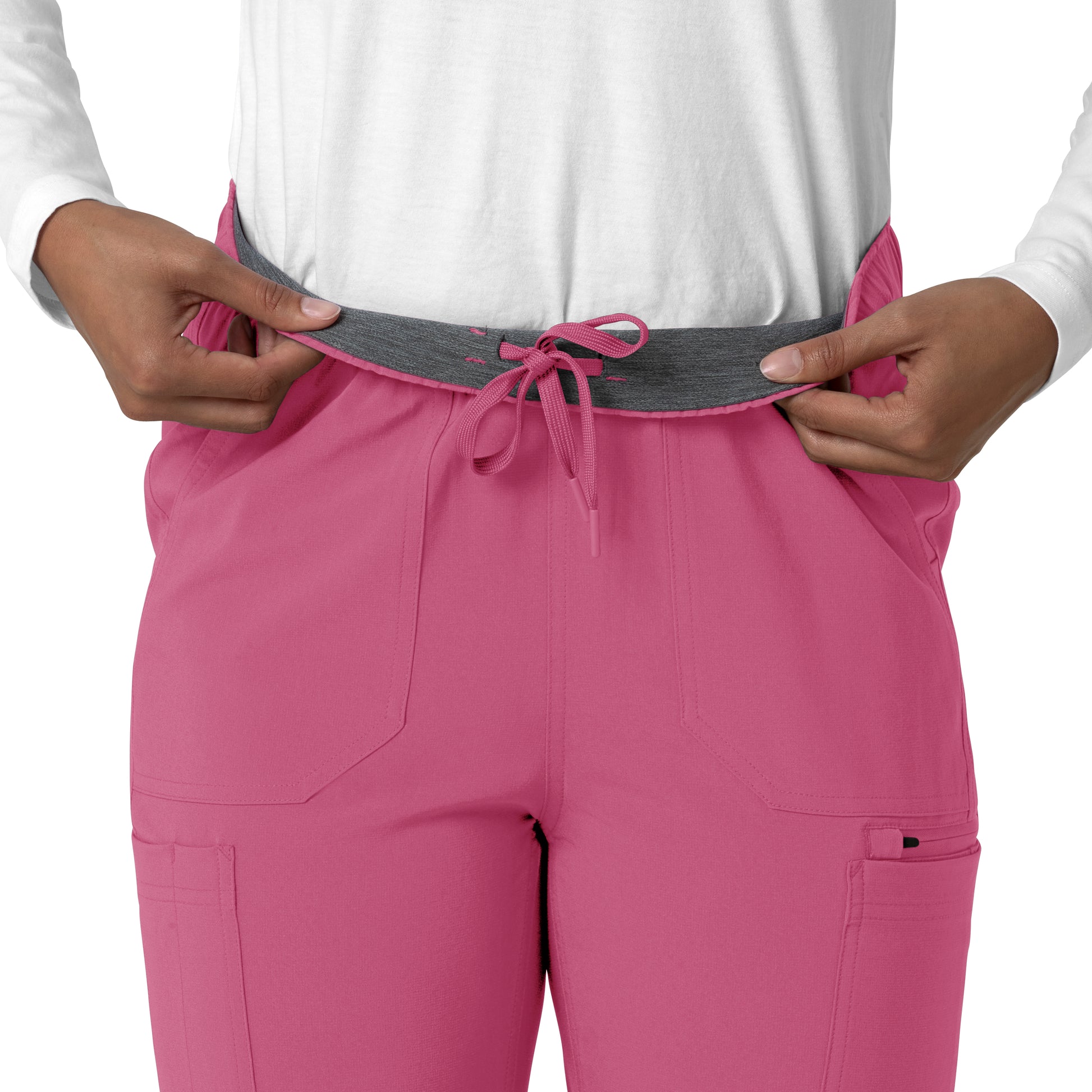Force Cross-Flex C53210 Women's Straight Leg Cargo Scrub Pants Electric Fuschia