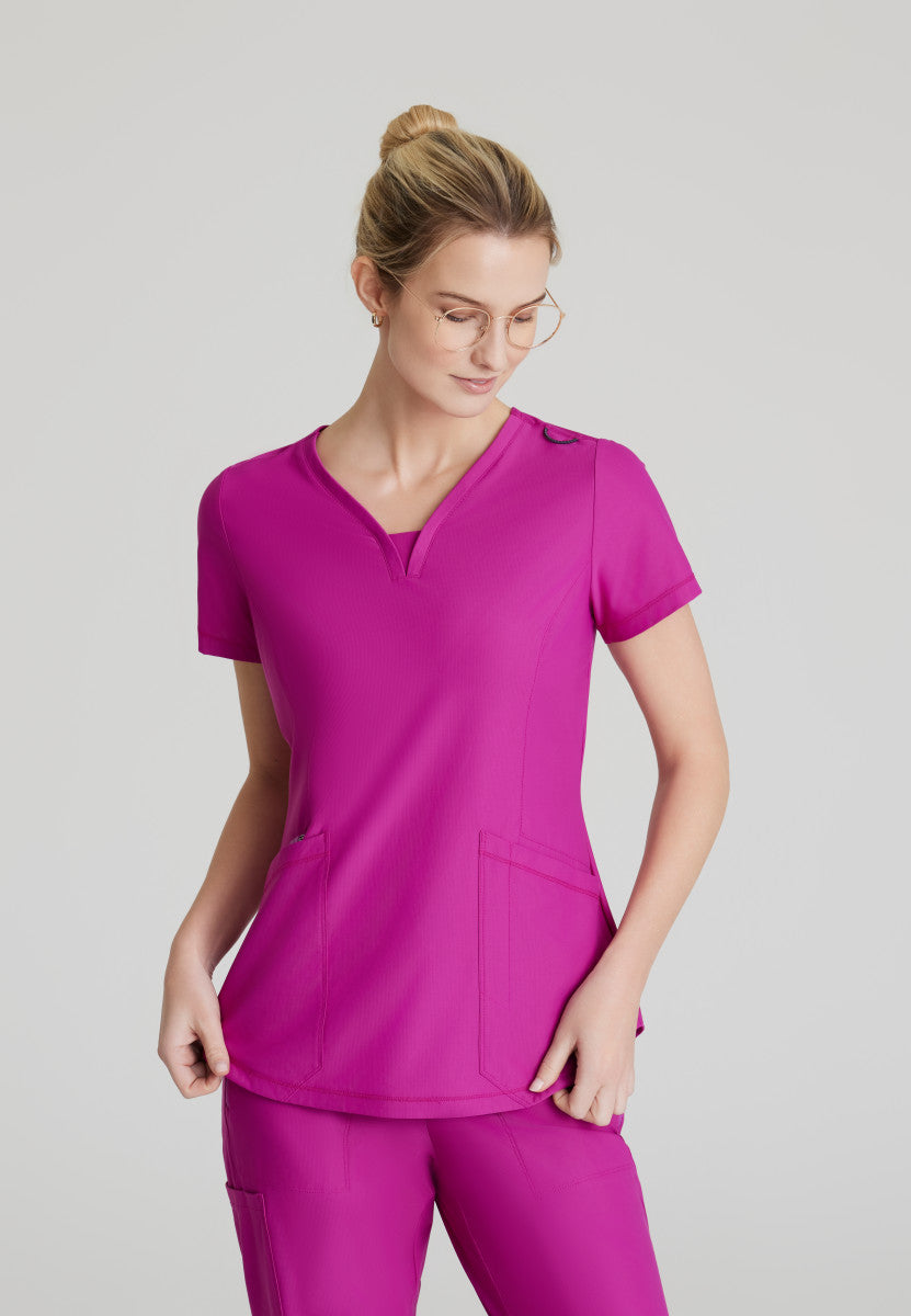 Skechers Slip-Ins Knits SKT220 Serene Knit Scrub Top Deep Magenta