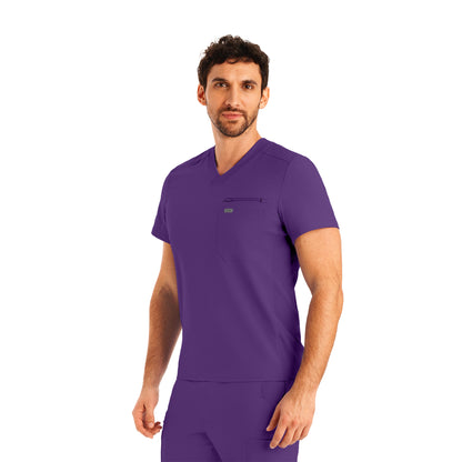 Forward LT111 Men's 2 Pocket V Neck Scrub Top Eggplant Image