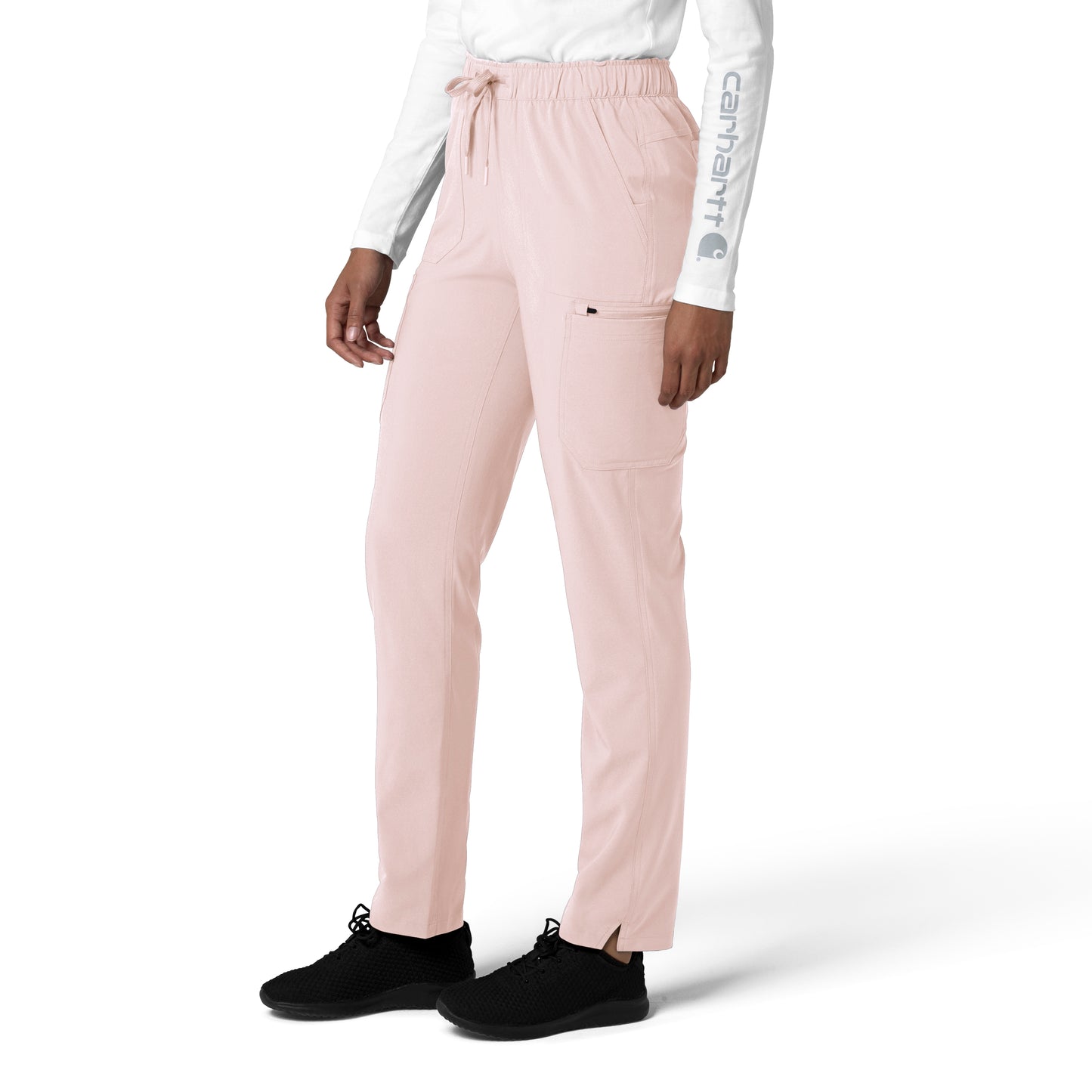 Force Cross-Flex C53210 Women's Straight Leg Cargo Scrub Pants Soft Rose
