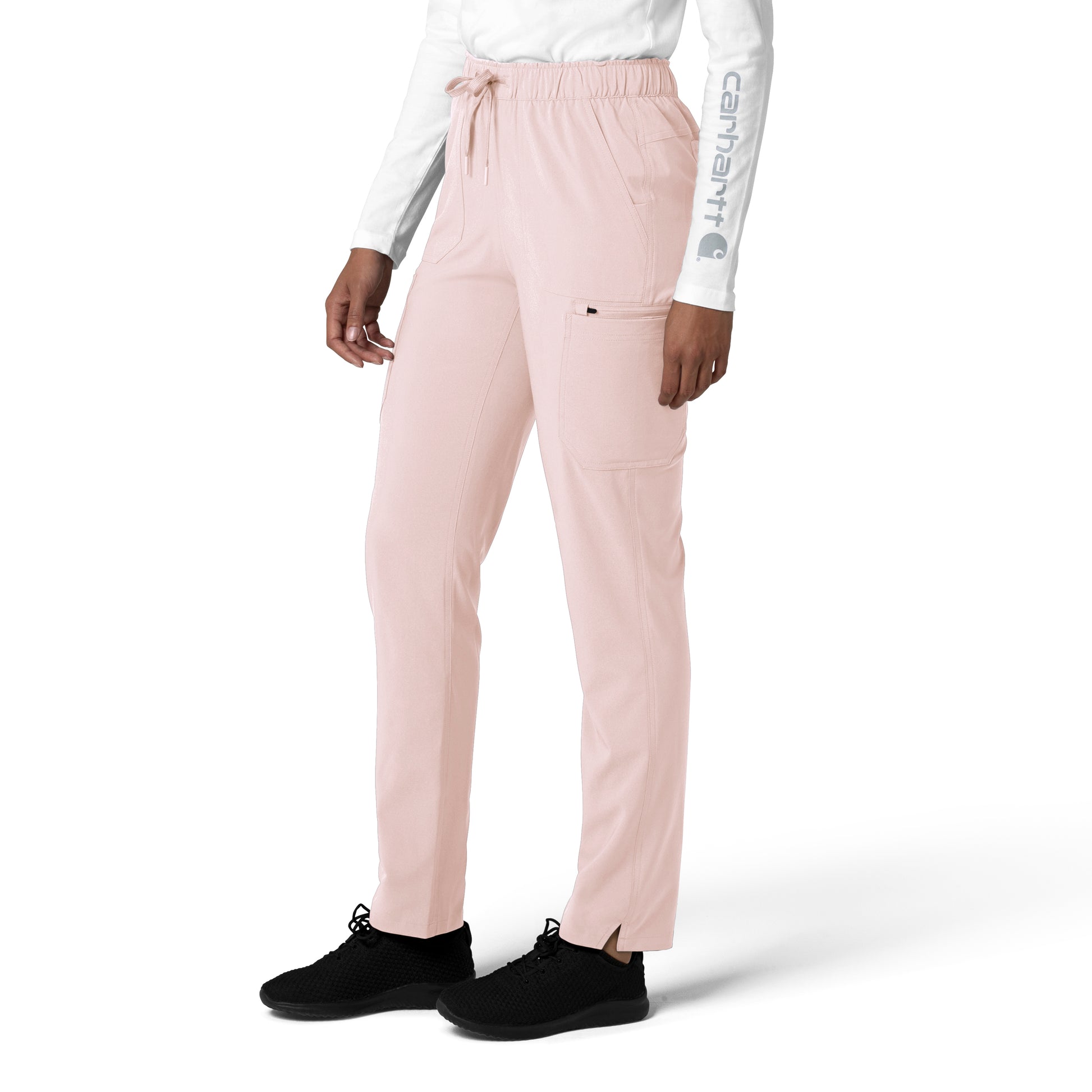 Force Cross-Flex C53210 Women's Straight Leg Cargo Scrub Pants Soft Rose
