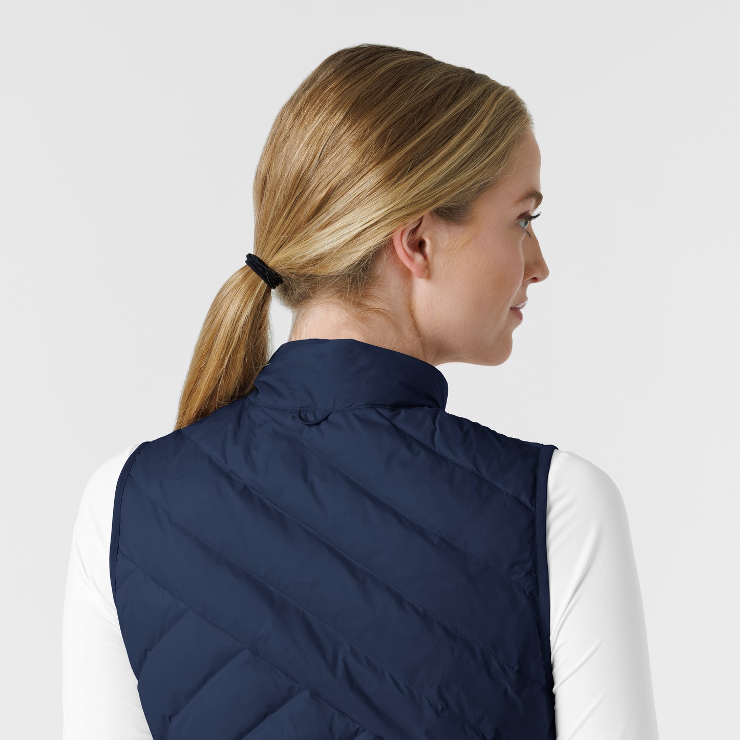 Layers 8277 Quilted Scrub Vest Navy Model Image Alternate | Wink