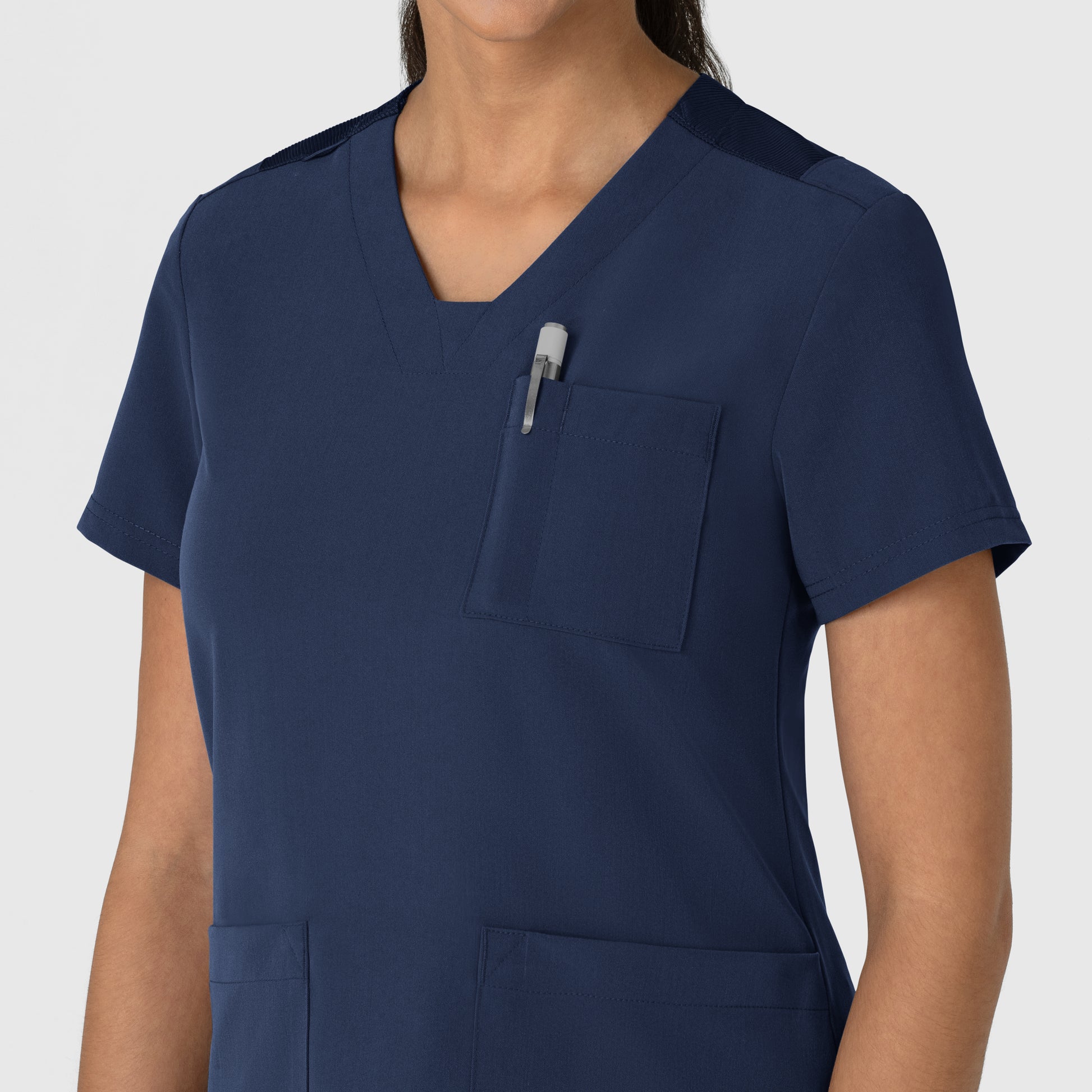 Nova 6132 Flex-n-Reach V-Neck Scrub Top Navy Model Image Alternate | Wink