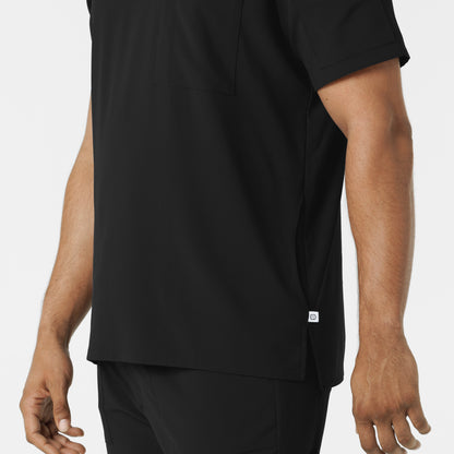 RENEW 6834 Men's V-Neck 5 Pocket Scrub Top Black Model Image Alternate | Wink