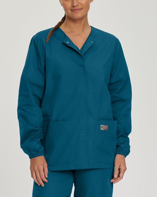 Scrub Zone 75221 Women's 3 Pocket Warm Up Scrub Jacket Caribbean Image