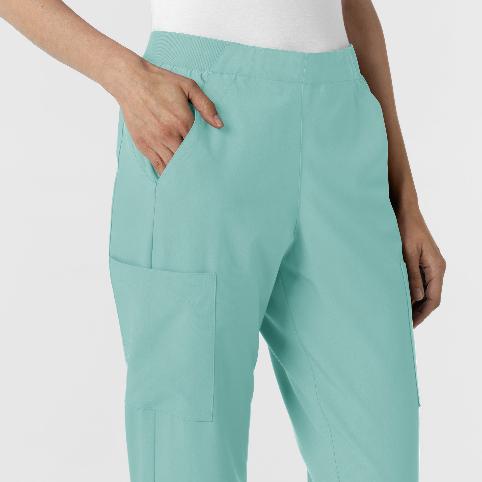 W123 5145 Cargo Utility Scrub Pants Turquoise Model Image Alternate | Wink