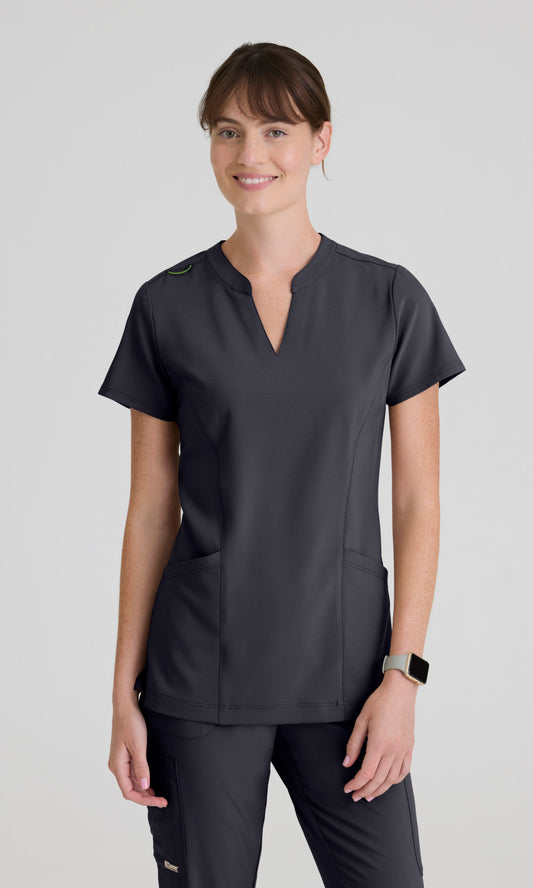 Grey's Anatomy Evolve GSST298 Women's Sky Top in Steel by Barco Model Image Front