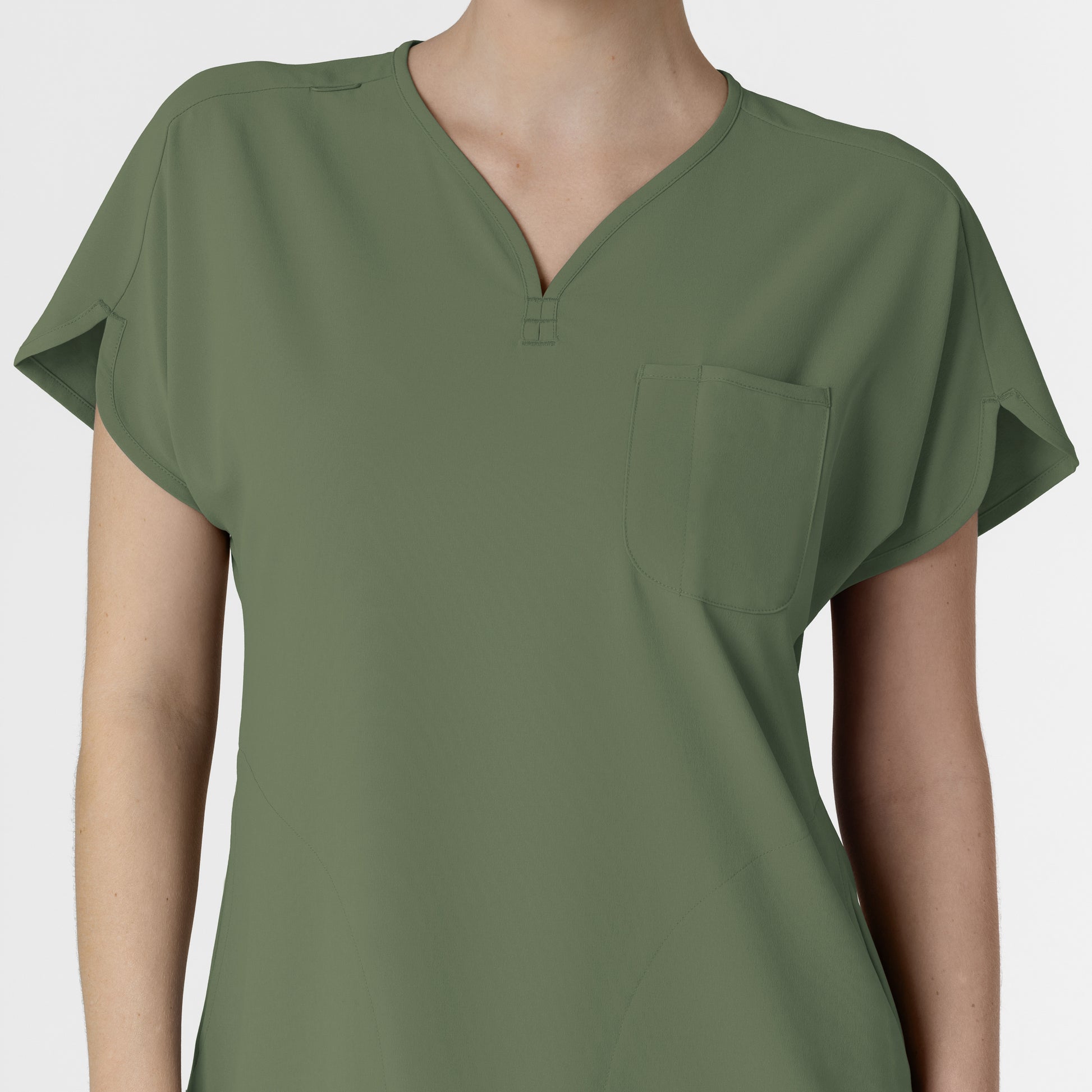 RENEW 6634 Dolman Scrub Top Olive Model Image Left Side | Wink