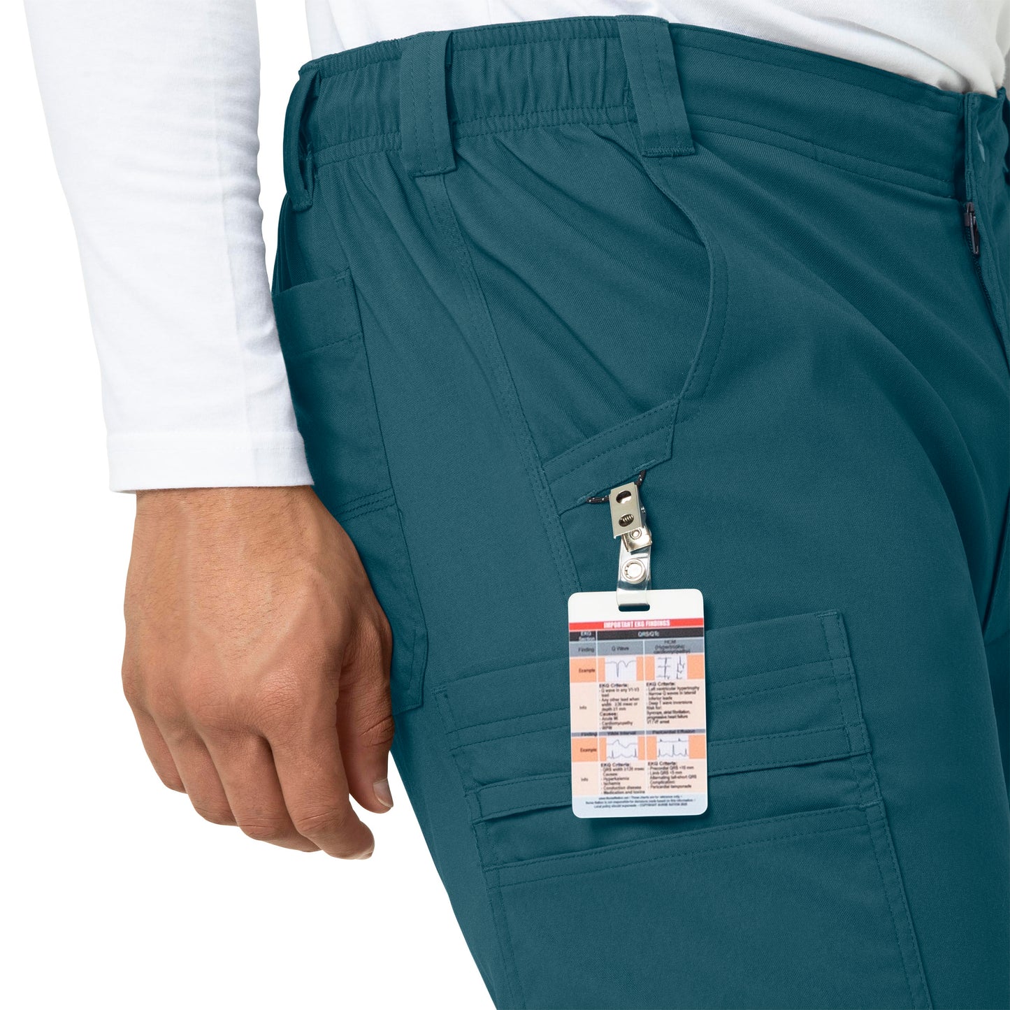 Rugged Flex Peak C55037 Men's Straight Leg Cargo Scrub Pants Caribbean Blue Model Image Alternate | Carhartt