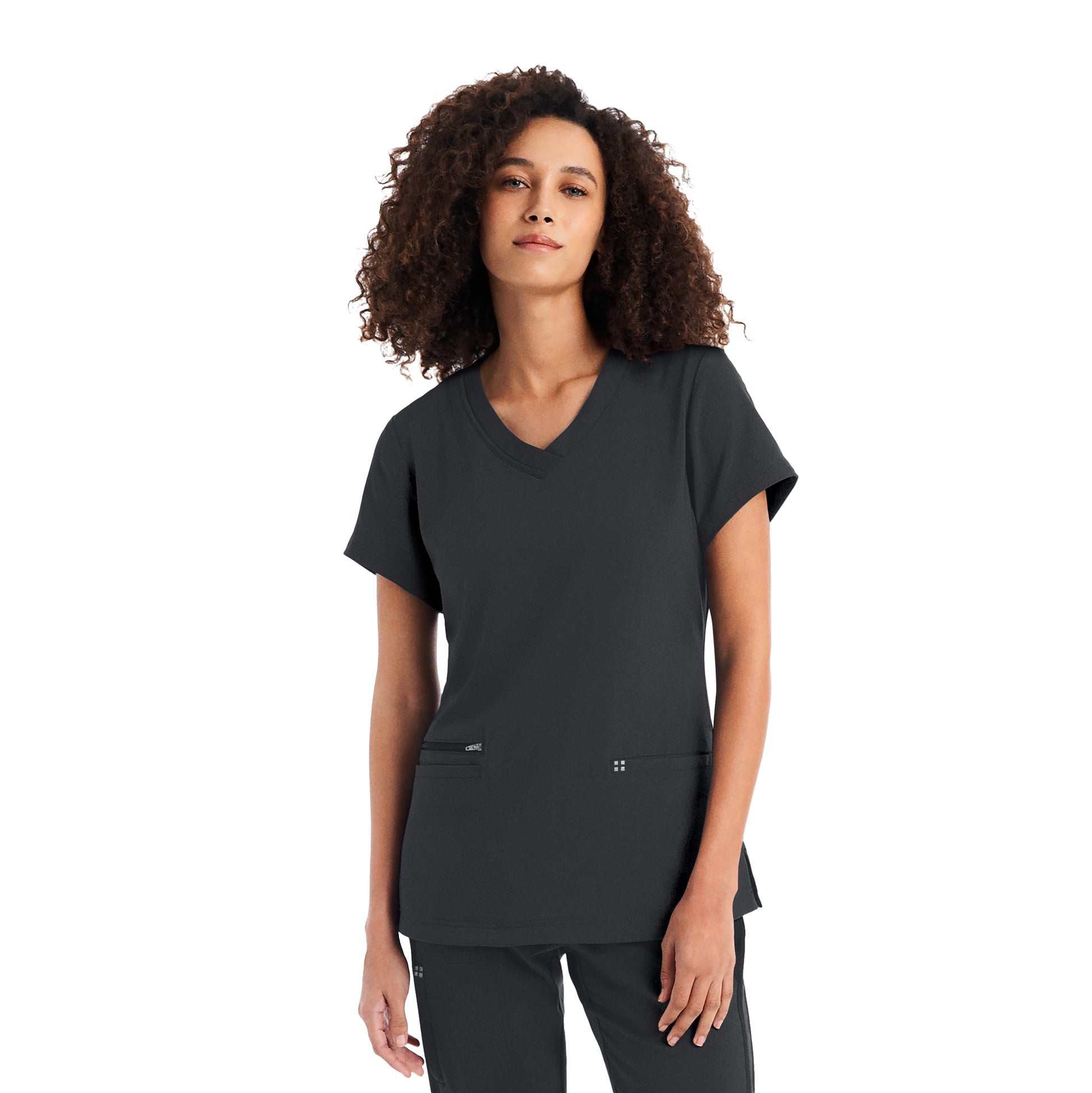 CRFT WT127 Women's 3 Pocket V Neck Scrub Top Pewter Image