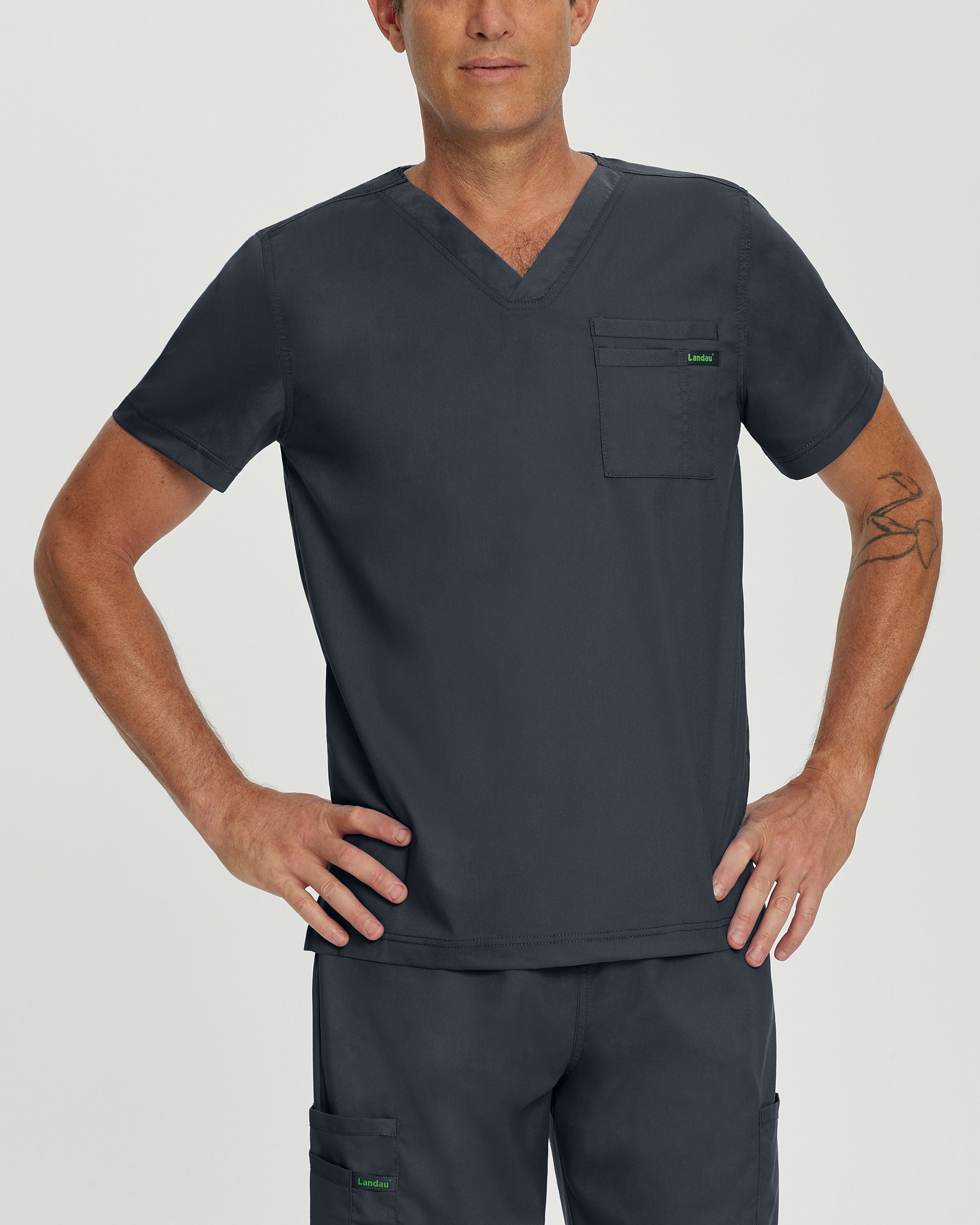 ProFlex 4259 Unisex 2 Pocket V Neck Scrub Top Graphite Image