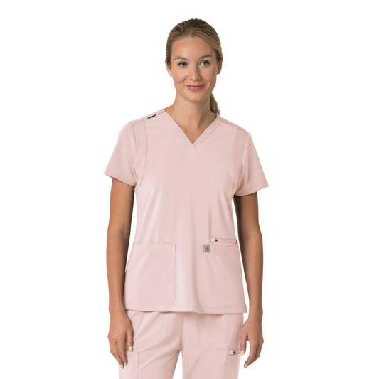 Force Cross-Flex C13210 Women's Flex Panel V-Neck Scrub Top Soft Rose