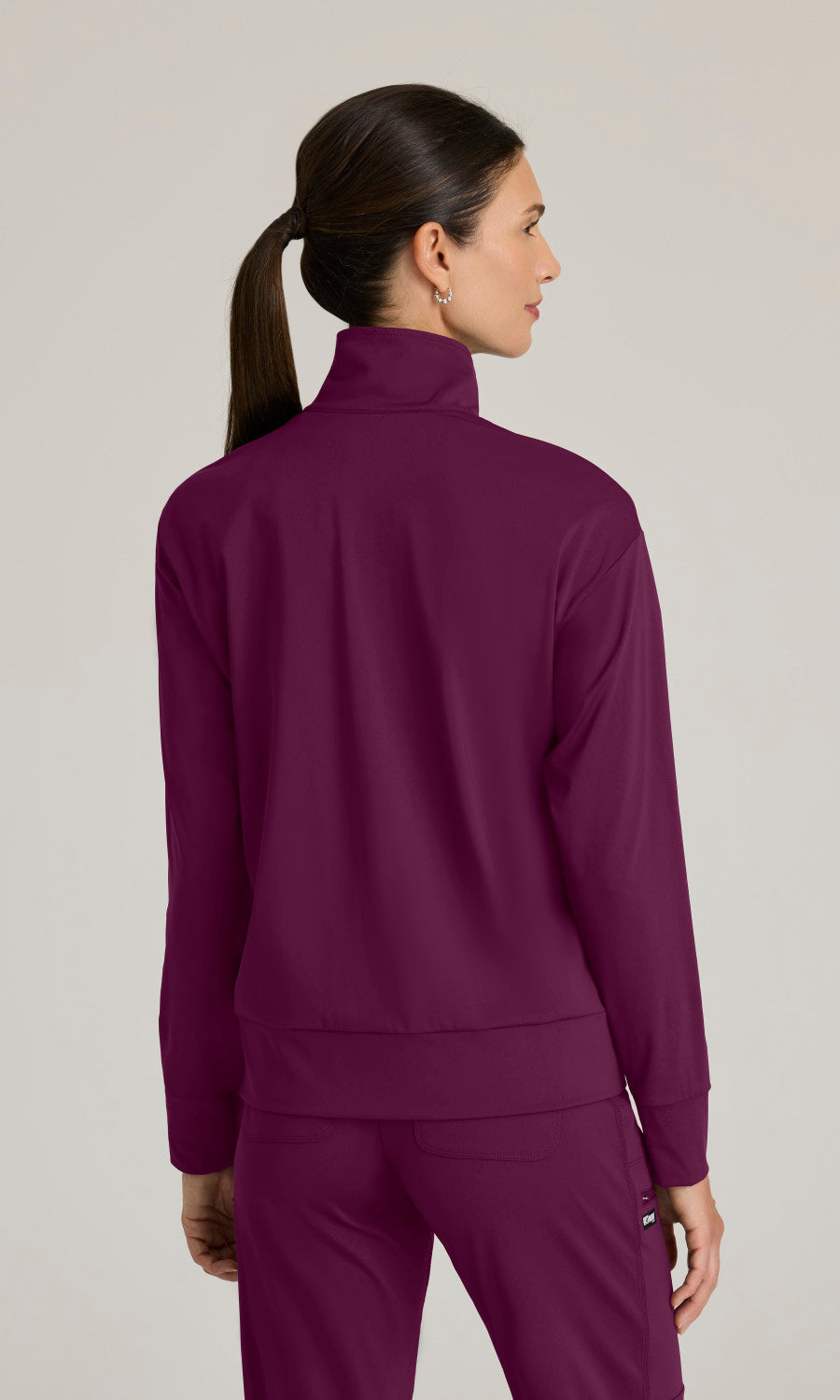 Grey's Anatomy Knits GRSW923 Ease Scrub Jacket Jacket Wine