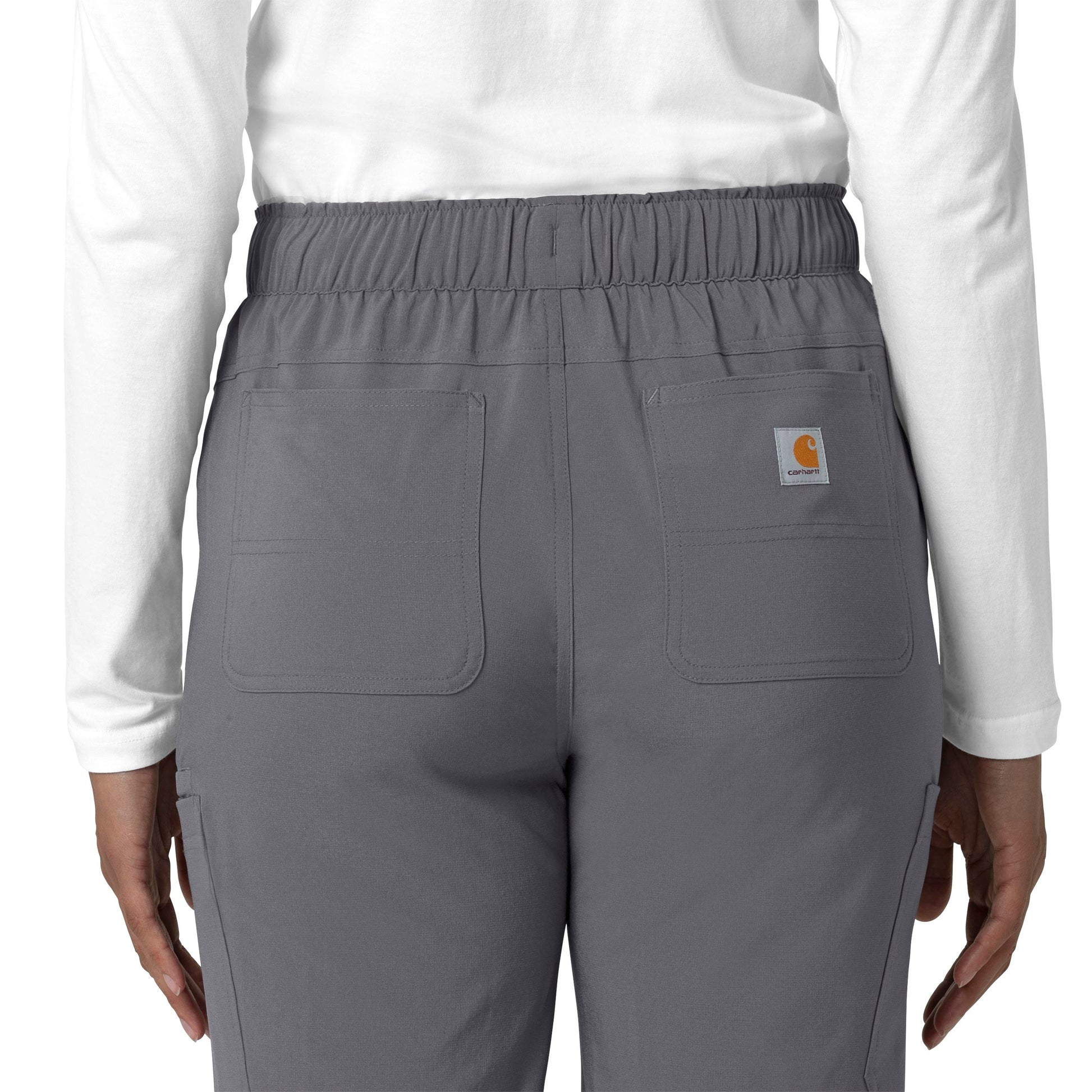 Force Cross-Flex C53210 Straight Leg Cargo Scrub Pants Pewter Model Image Alternate | Carhartt