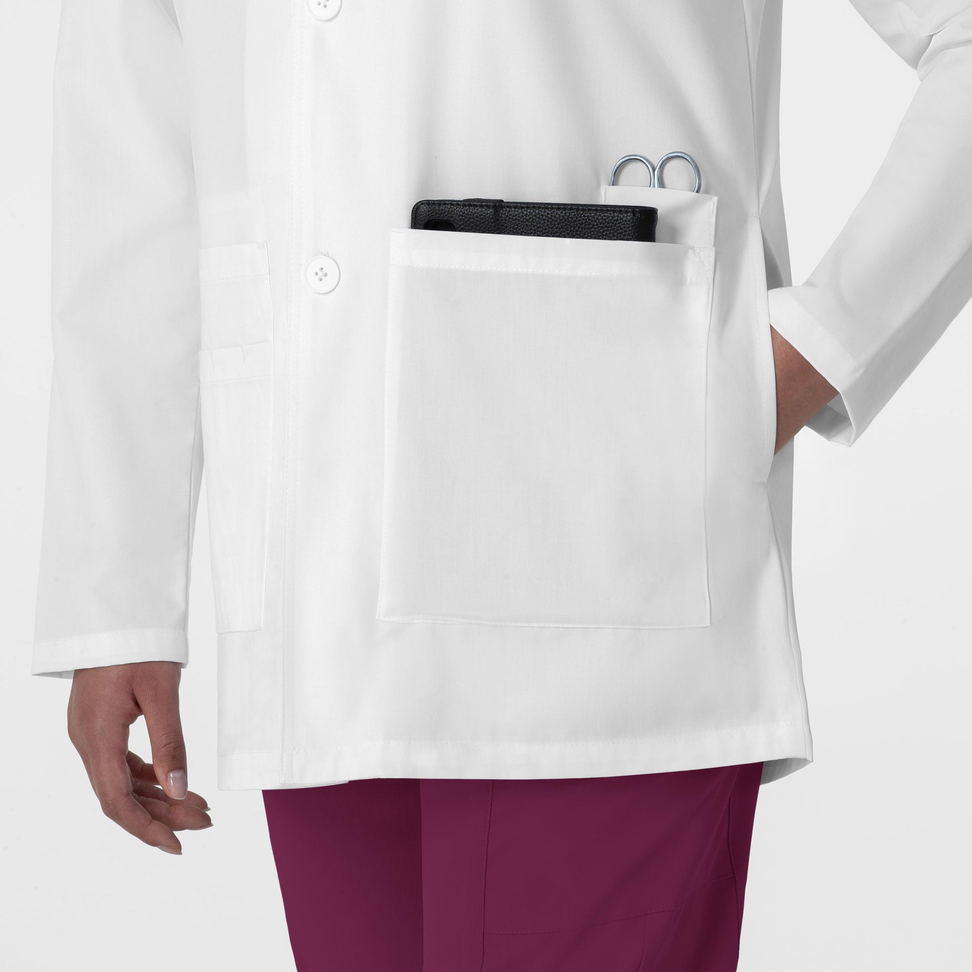 WonderLAB 7602 Unisex Iconic Lab Coat White Model Image Alternate | Wink