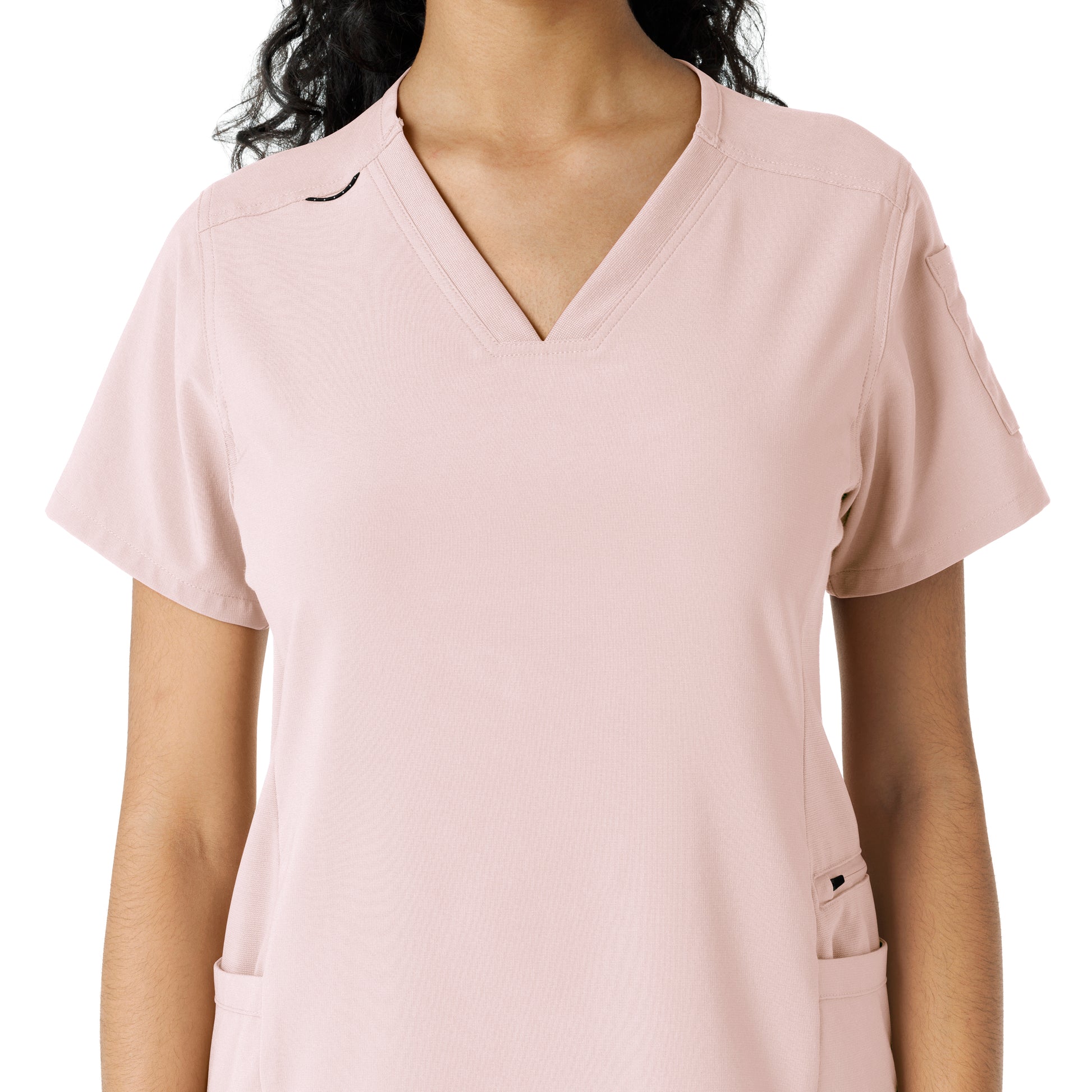 Force Cross-Flex C13310 Women's Knit Panel Scrub Top Soft Rose