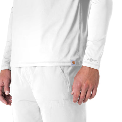 Force Sub-Scrubs C32002 Men's Performance Long Sleeve Tee White Model Image Alternate | Carhartt