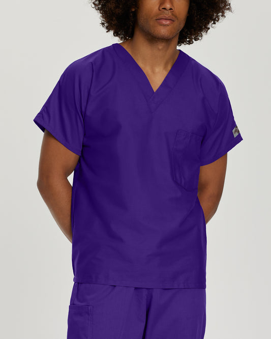 Scrub Zone 71221 Unisex 1 Pocket V Neck Scrub Top Grape Image