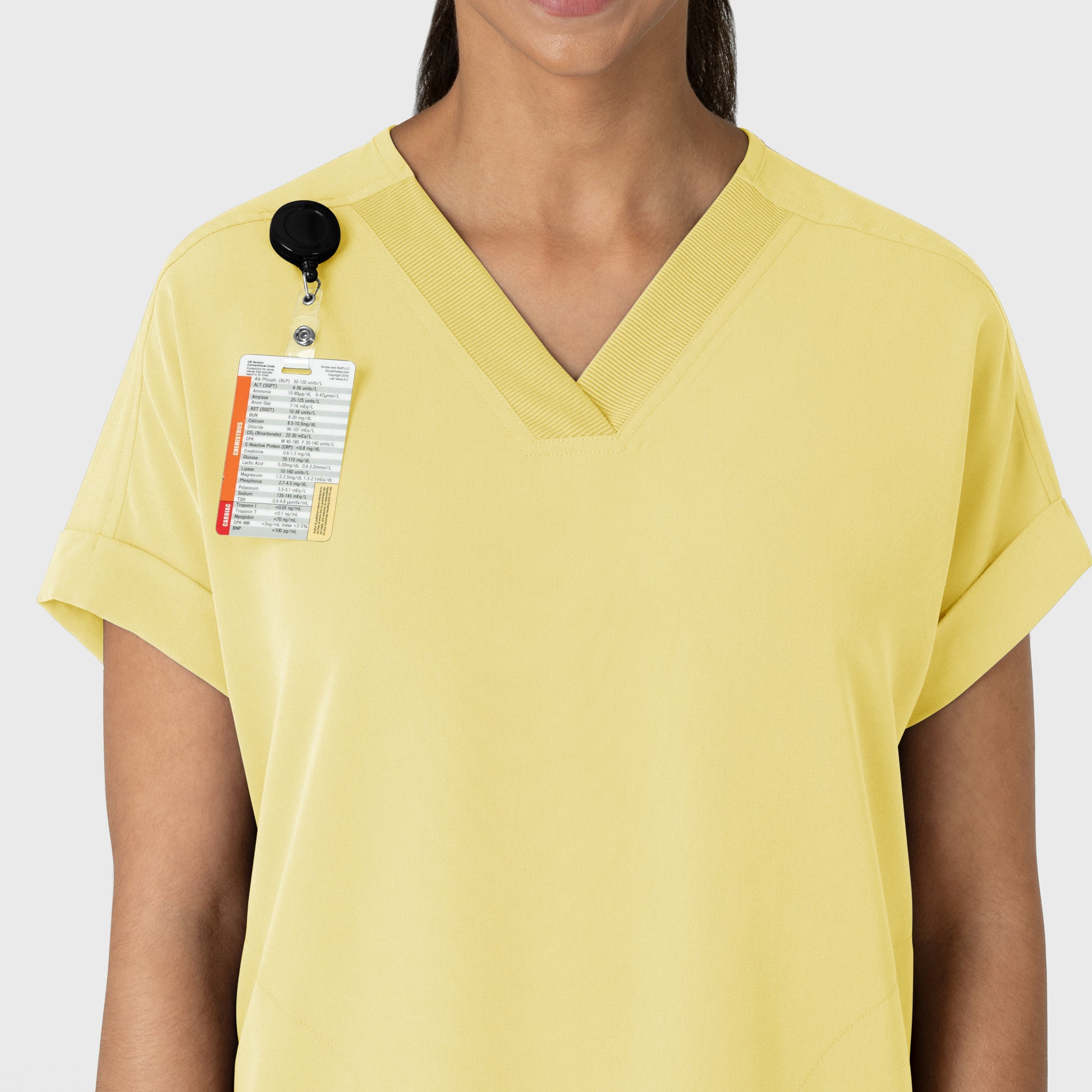 Nova 6232 Drop Shoulder Boxy Scrub Top Sunshine Yellow Model Image Left Side | Wink