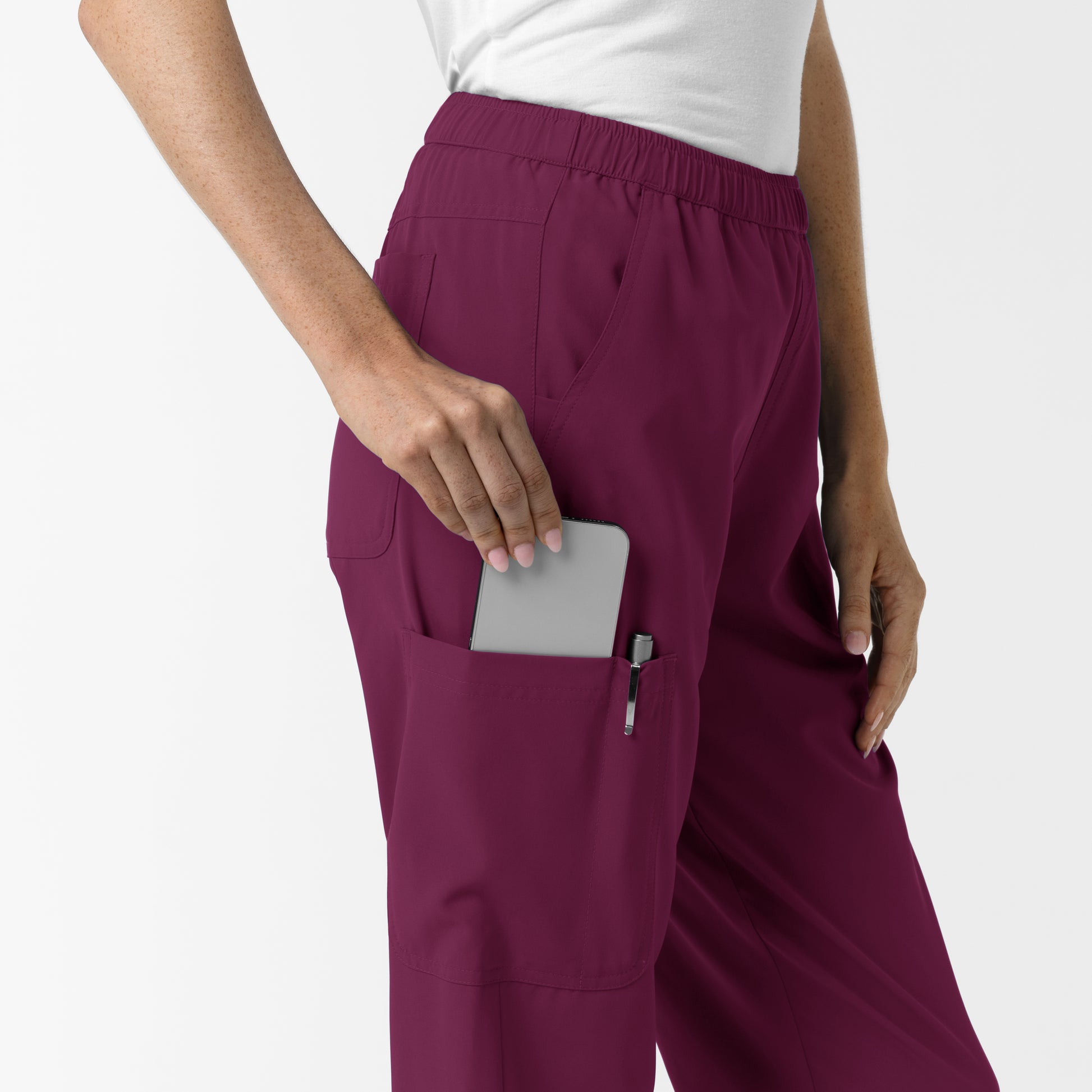 NURTUR 5280 Women's Slim Leg Scrub Pants Wine