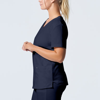 ProFlex LT105 Women's 3 Pocket V Neck Scrub Top True Navy Image