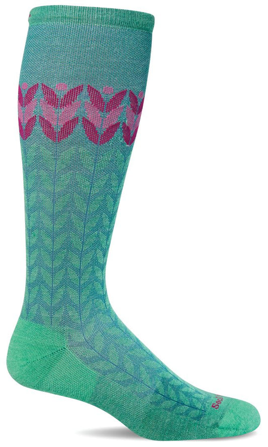 SockWell SW155W Women's Moderate Graduated Compression Bean Stalk Spearmint
