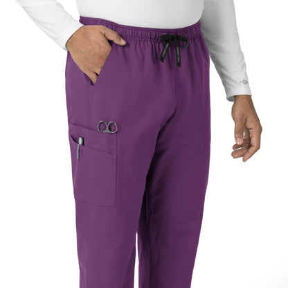 Force Essentials C55013 Unisex Elastic Waist Cargo Scrub Pants Eggplant Model Image Left Side | Carhartt