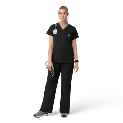Rugged Flex C12239 Women's V-Neck Scrub Top Black