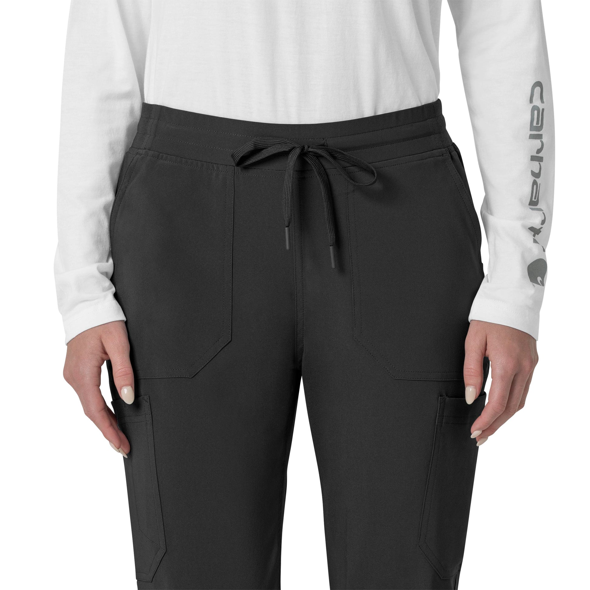 Force Cross-Flex C53110 Cargo Jogger Scrub Pants Black Model Image Left Side | Carhartt