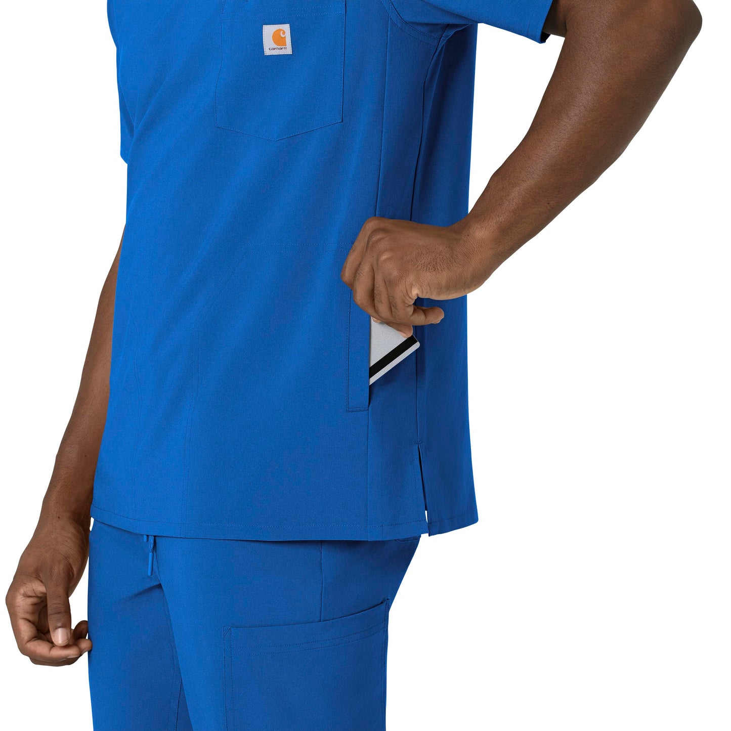 Force Cross-Flex C16410 Men's V-Neck Scrub Top Royal Model Image Alternate | Carhartt